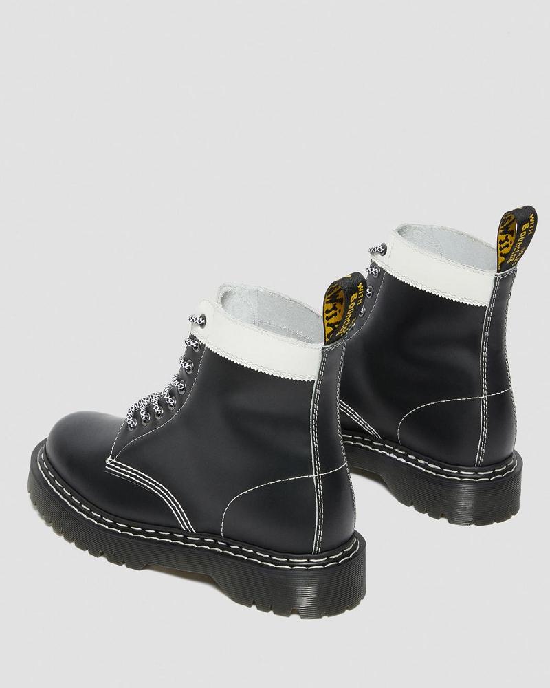 Dr Martens 1460 Pascal Bex Læder Contrast Snørestøvler Dame Sort Hvide | DK 178JPQ